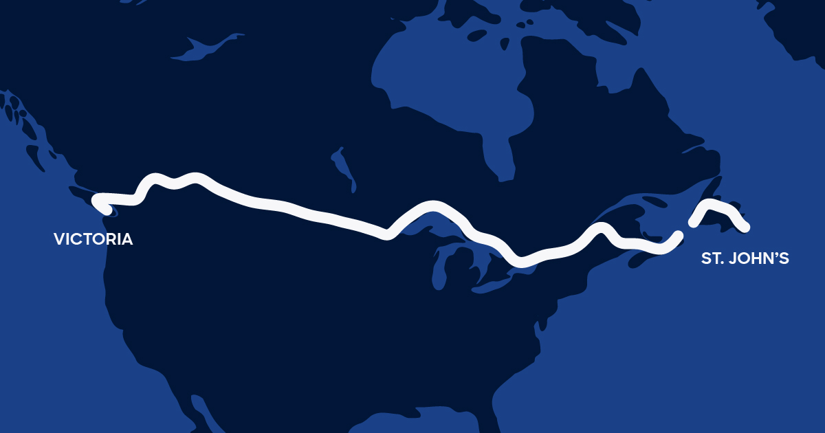 Map of the Trans-Canada Highway
